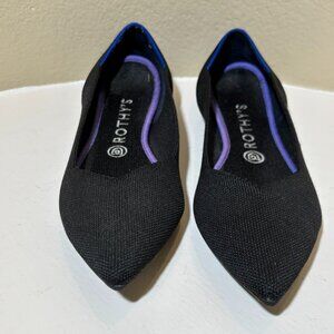 Rothy's The Point II Black Ballet Flats, Size W 9.5